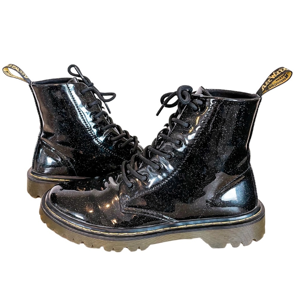 Dr. Martens Luana Black Glitter Parent Leather Size 9